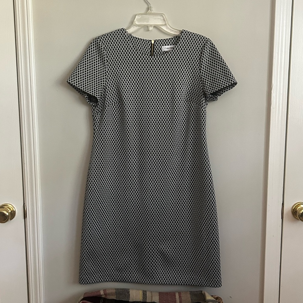 Calvin Klein Monochrome Patterned Midi Dress